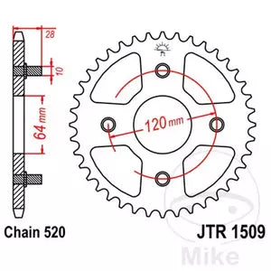 Kettenrad hinten Stahl JT JTR1509.41, 41 Zähne Teilung 520