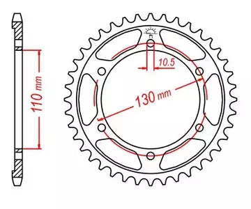 Kettenrad hinten Stahl JT JTR1876.46, 46 Zähne Teilung 525