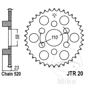 Kettenrad hinten Stahl JT JTR20.41, 41 Zähne Teilung 520