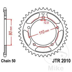 Kettenrad hinten Stahl JT JTR2010.47, 47 Zähne Teilung 420