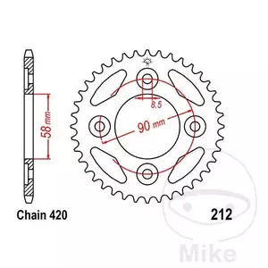 Kettenrad hinten Stahl JT JTR212.37, 37 Zähne Teilung 420