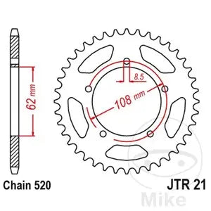 Kettenrad hinten Stahl JT JTR21.40, 40 Zähne Teilung 520