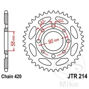 Kettenrad hinten Stahl JT JTR214.36, 36 Zähne Teilung 420