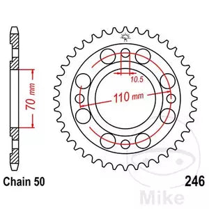 Kettenrad hinten Stahl JT JTR246.34, 34 Zähne Teilung 530