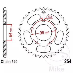 Kettenrad hinten Stahl JT JTR254.45, 45 Zähne Teilung 520