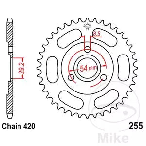 Kettenrad hinten Stahl JT JTR255.26, 26 Zähne Teilung 420