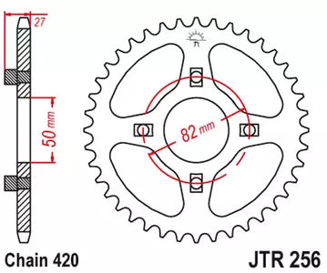 Kettenrad hinten Stahl JT JTR256.46, 46 Zähne Teilung 420