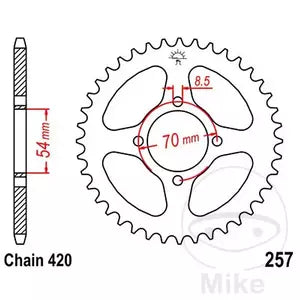 Kettenrad hinten Stahl JT JTR257.40, 40 Zähne Teilung 420