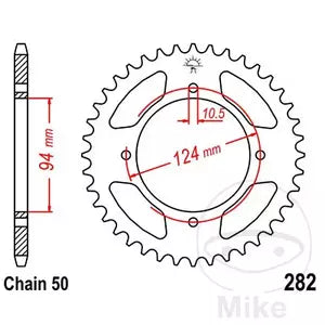Kettenrad hinten Stahl JT JTR282.36, 36 Zähne Teilung 530