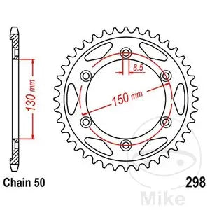 Kettenrad hinten Stahl JT JTR298.40, 40 Zähne Teilung 530