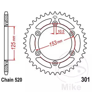 Kettenrad hinten Stahl JT JTR301.40, 40 Zähne Teilung 520