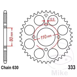 Kettenrad hinten Stahl JT JTR333.43, 43 Zähne Teilung 630