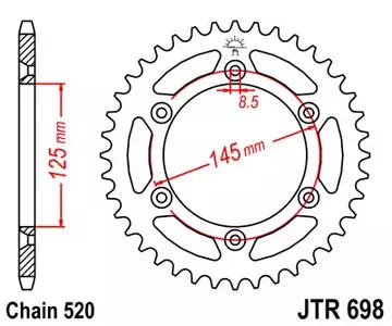 Kettenrad hinten Stahl JT JTR698.41, 41 Zähne Teilung 520