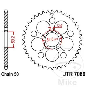 Kettenrad hinten Stahl JT JTR7086.48, 48 Zähne Teilung 530