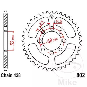 Kettenrad hinten Stahl JT JTR802.50, 50 Zähne Teilung 428