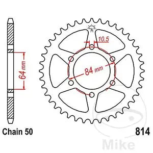 Kettenrad hinten Stahl JT JTR814.40, 40 Zähne Teilung 530