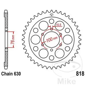 Kettenrad hinten Stahl JT JTR818.40, 40 Zähne Teilung 630