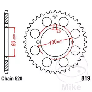 Kettenrad hinten Stahl JT JTR819.37, 37 Zähne Teilung 520