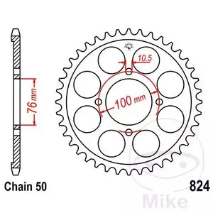 Kettenrad hinten Stahl JT JTR824.40, 40 Zähne Teilung 530