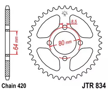 Kettenrad hinten Stahl JT JTR834.48, 48 Zähne Teilung 420
