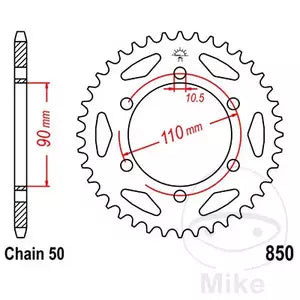 Kettenrad hinten Stahl JT JTR850.34, 34 Zähne Teilung 530