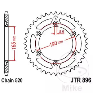 Kettenrad hinten Stahl JT JTR896.48, 48 Zähne Teilung 520